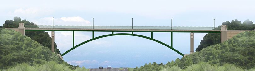 Illustration of the new Greenfield Bridge (illustration provided by Pat Hassett)
