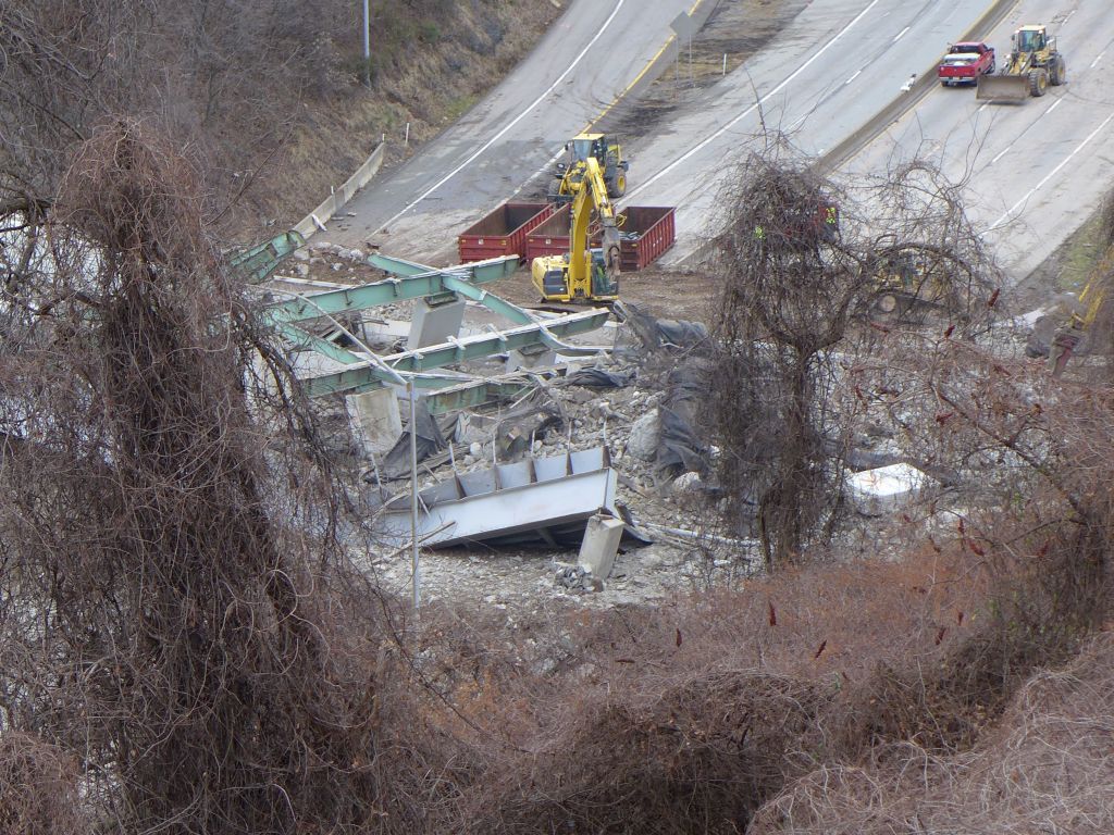 Picking Up The Pieces: Greenfield Bridge rubble on the Parkway East