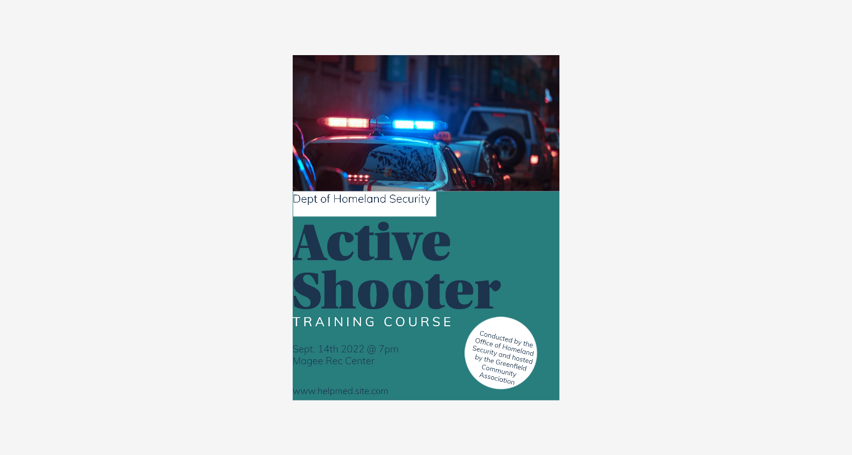 Flyer for active shooter training